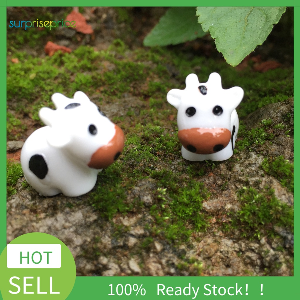 Set 2 bò sữa dễ thương dùng trang trí tiểu cảnh Diy