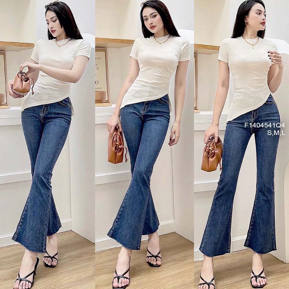 Quần jean dài ống loe lưng cao! HÀNG VNXK.