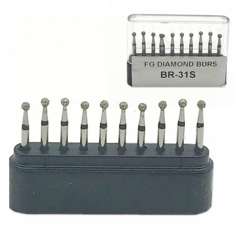 10pc/Box Dental Diamond Burs Drill for High Speed Handpiece Dentist Tools 1.6mm