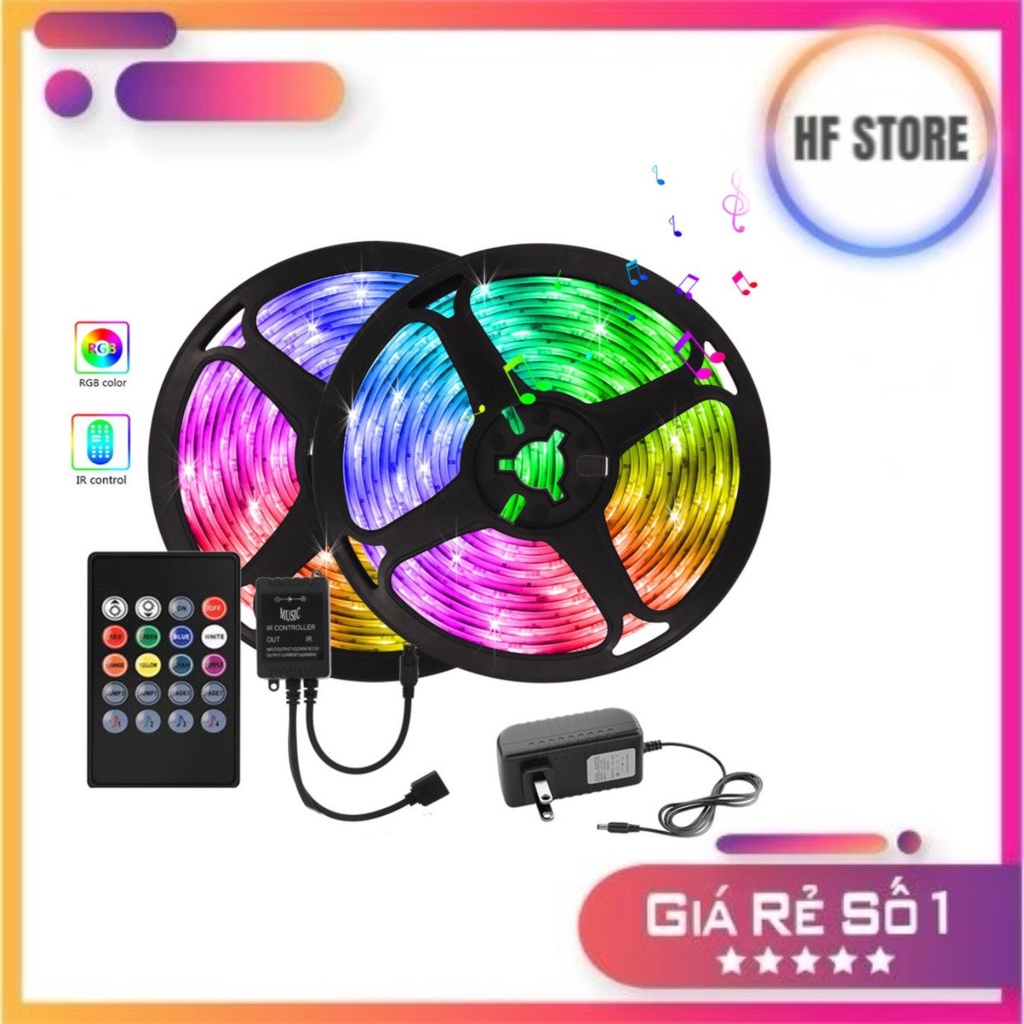Đèn led 7 màu RGB đổi nhiều màu điều khiển bằng điện thoại app điều khiển Đèn led tiktok