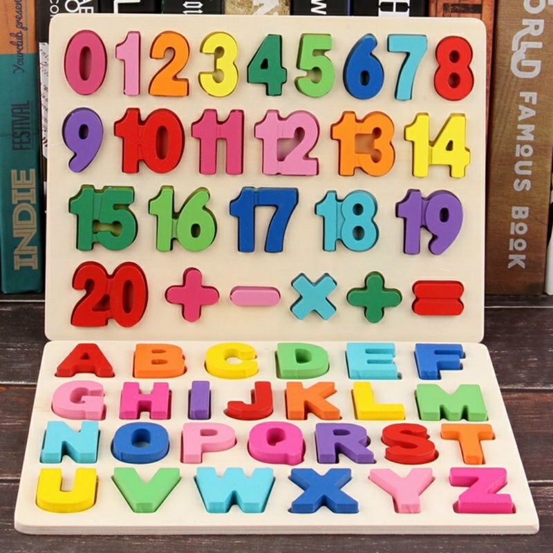 Bảng chữ cái tiếng việt combo 2 bảng gỗ nổi chữ cái và số loại đẹp dày dặn dành cho bé giúp bé phát triển tư duy Binkids