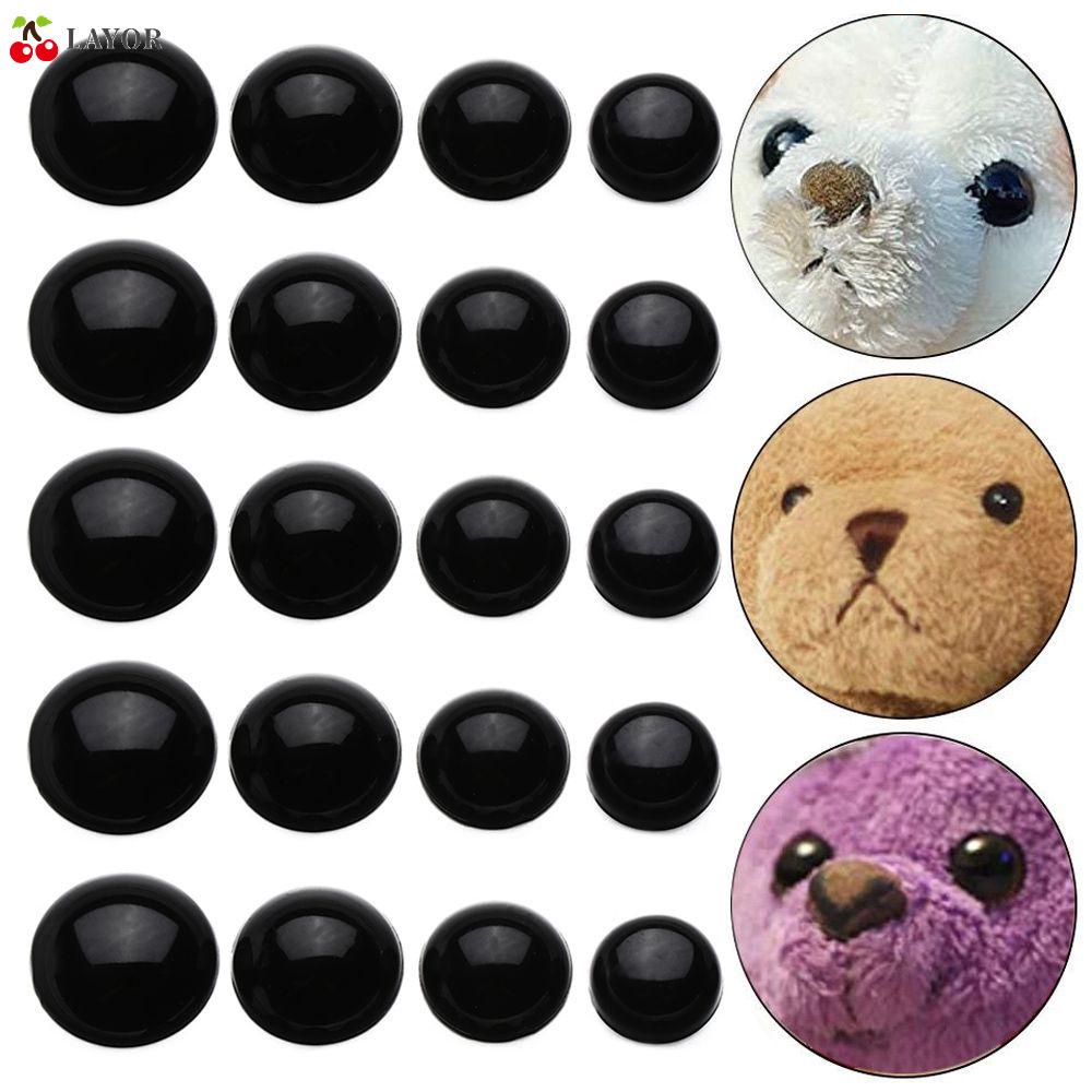 Bộ 100 Mắt Gấu Nhựa Nỉ Màu Đen 4-20mm Làm Thú Nhồi Bông DIY Cho Bé