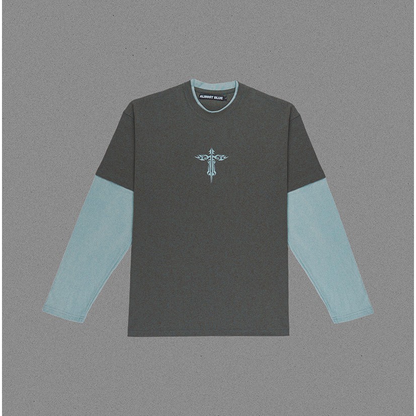 CROSS TRIBAL GREY BABY BLUE LONG SLEEVE