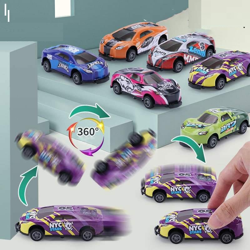 Đồ chơi mô hình xe o tô đua bật nhảy nhào lộn cân bằng xoay 360° chạy cót