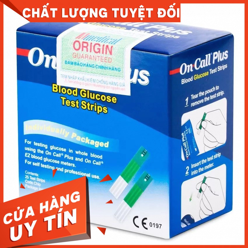 Hộp 25 que thử đường huyết On Call Plus