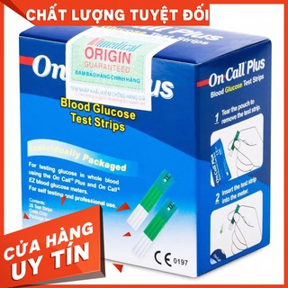 [ TBYT QUÂN Y  ]Hộp 25 que thử đường huyết On Call Plus