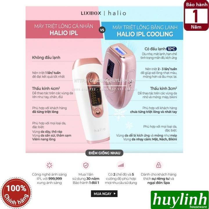 Máy triệt lông cá nhân Halio IPL Cooling Hair Removal Device - Tặng quà ngẫu nhiên