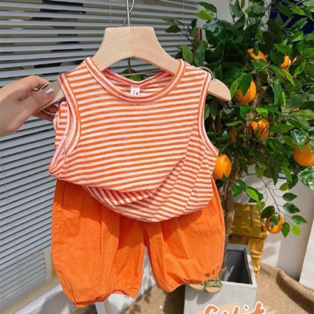 Bộ Cộc Tay Kẻ Bộ Sát Nách Chất Cotton 100% Thấm Hút Thoáng Mát Cho Bé Từ 8Kg Đến 32Kg Thời Trang Trẻ Em My Store