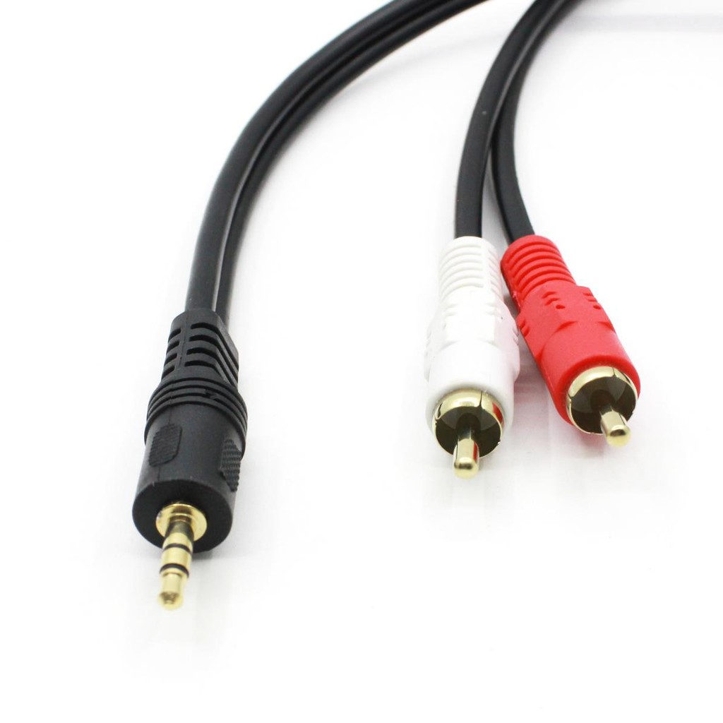 Cáp nối âm thanh nổi 3.5mm sang 2 RCA L / R 1.5/3/5/10m cho tai nghe loa màu đen