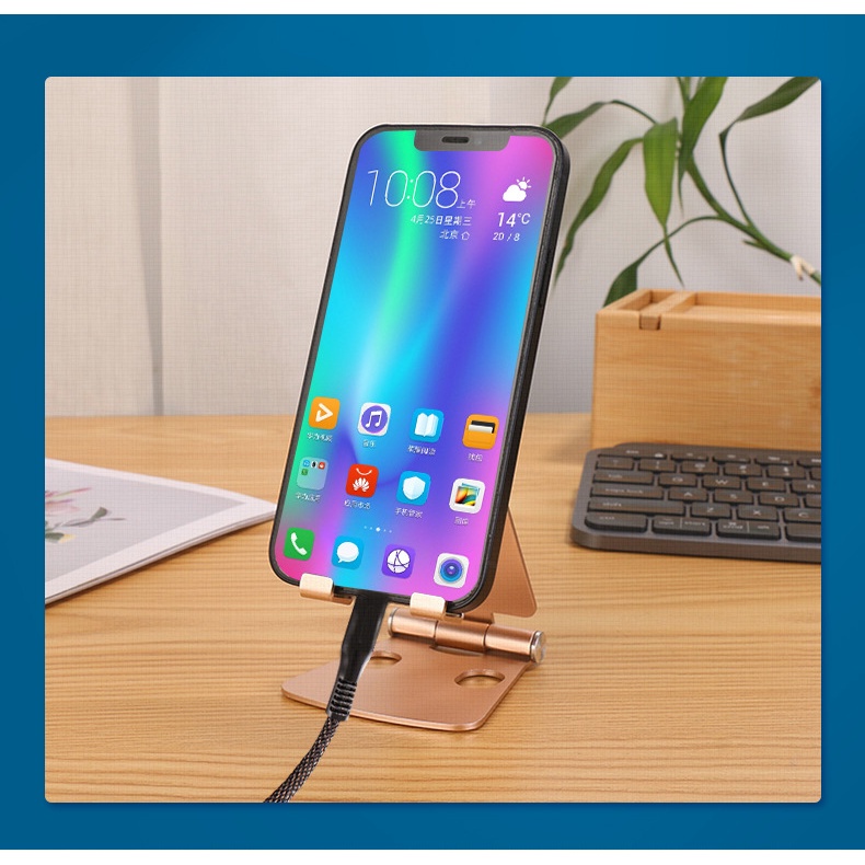 Giá Đỡ Điện Thoại / Máy Tính Bảng Bằng Hợp Kim Nhôm Có Thể Gấp Gọn Tiện Dụng