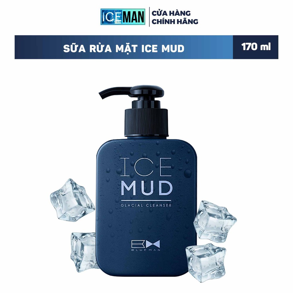 Sữa Rửa Mặt Ice Mud BLUEMAN Than Hoạt Tính Tẩy Sạch Da 170ml ZL38