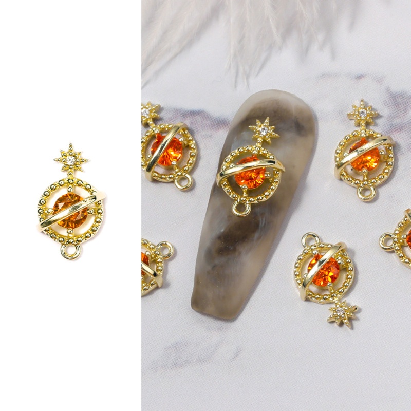 Phụ Kiện Trang Trí Móng Tay Hình Hành Tinh Đính Đá Zircon Sang Trọng