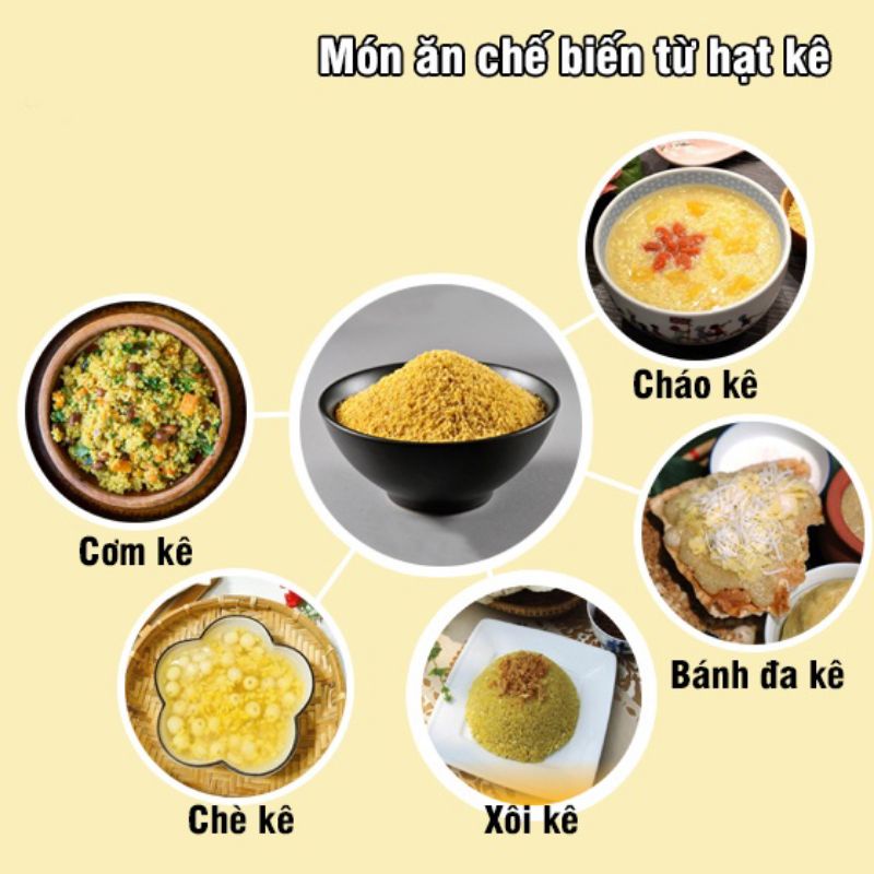 Hạt Kê Nếp Vàng Đặc Sàn Nghệ An Bao Dẻo, Đã Tách Vỏ Nấu Bánh Kê, Chè Kê, Cháo Kê 500g