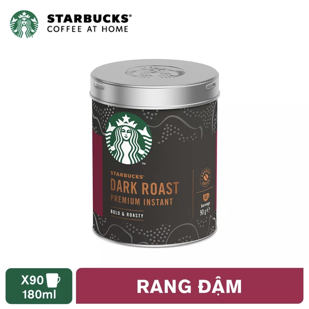 Cà phê đen hòa tan cao cấp Starbucks rang đậm