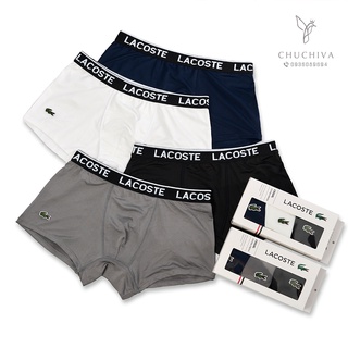 Hộp 3 quần lót boxer nam cotton cao cấp, quần sịp boxer nam sexy thoáng mát, logo thêu