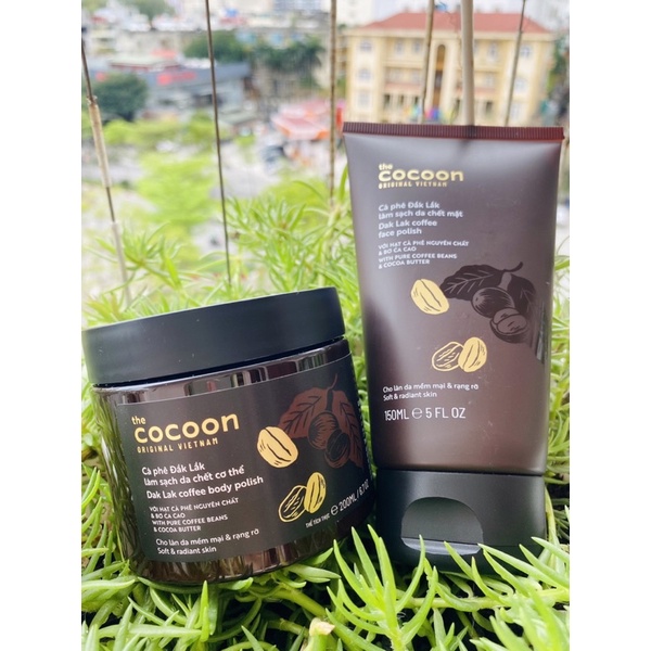 Combo Tẩy Tế Bào Chết Cocoon Dak Lak Coffee Body And Face - Hàng Chính Hãng