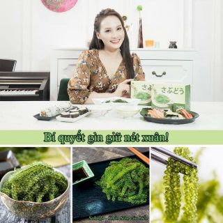 Rong nho biển SABUDO - hộp 10 gói tặng thêm 2 gói kèm xốt chấm mè rang Kewpie
