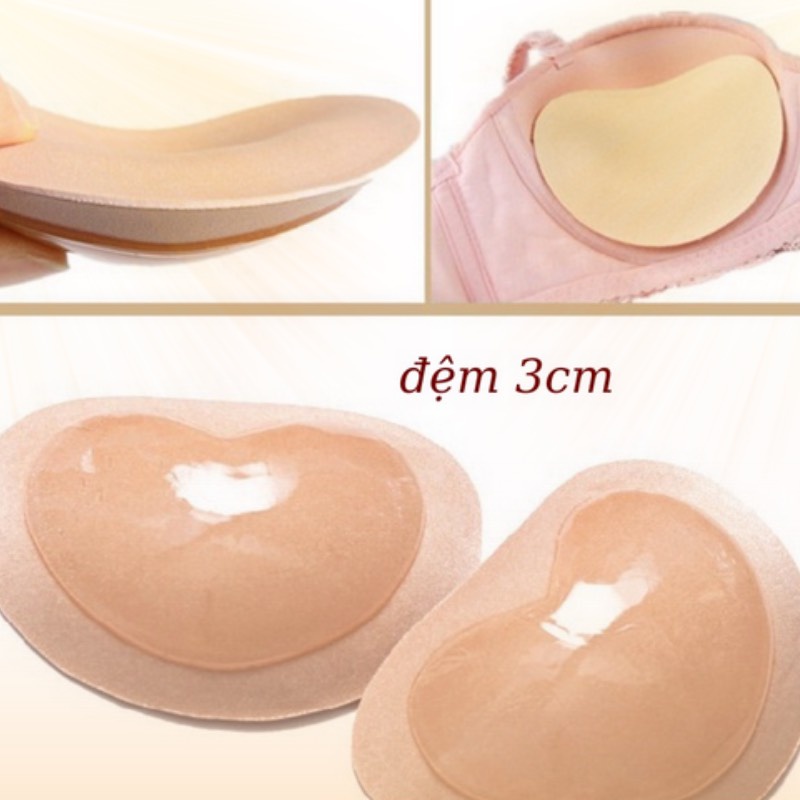 Miếng lót su độn ngực 3cm hình trái tim keo bám chống trơn trượt SUNBRA 2001