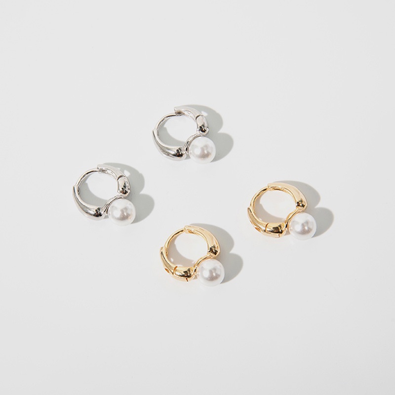 Bông Tai Mạ Bạc 925 Đính Ngọc Trai Phong Cách Hong Kong Cổ Điển Thời Trang Cho Nữ-JHS4-E