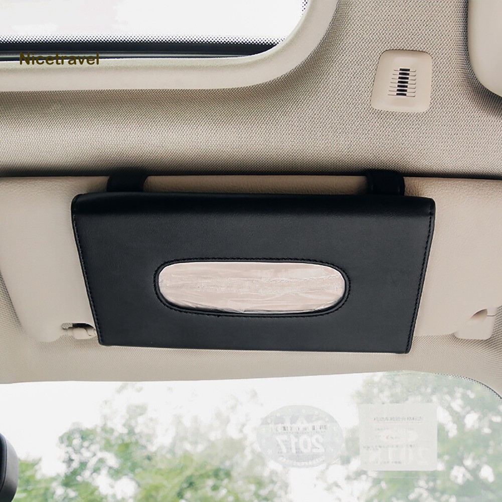 [Hàng Có Sẵn] Hàng Có Sẵn]Hộp Giả Da Đựng Khăn Giấy Gắn Tấm Che Nắng Xe Hơi 23x13cm Giá Đỡ