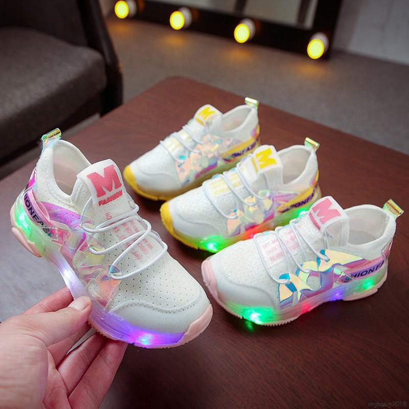 Giày Sneaker Đế Gắn Đèn Led Cho Bé Trai