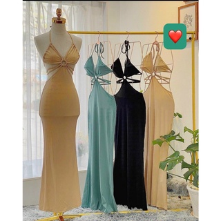 Đầm yếm buộc vai phối khoen ngực phối hở eo buộc 2 dây sexy