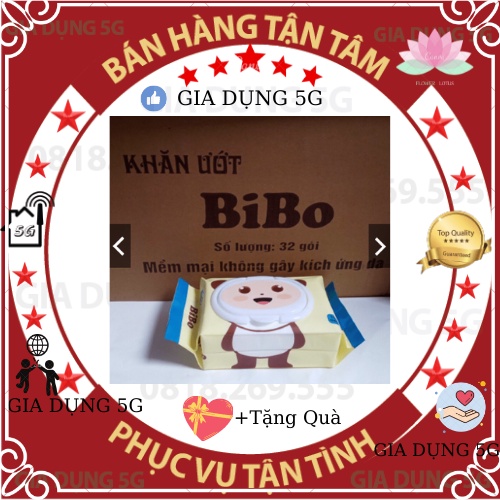 Giấy ướt không mùi Bibo baby (1 bịch 100 tờ rút)