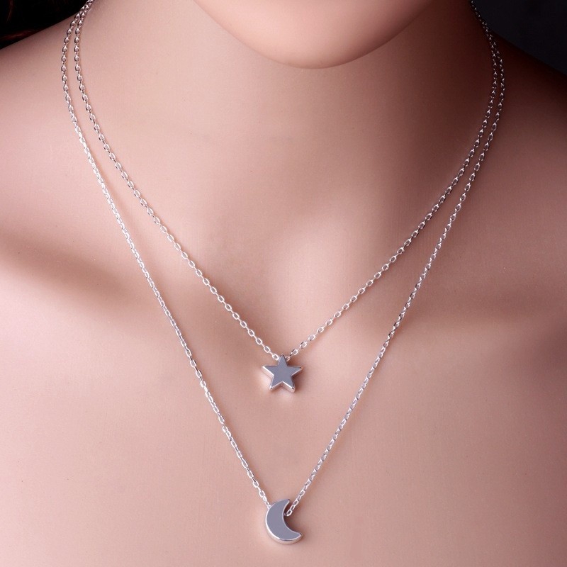 Khuyên tai hình mặt trăng ngôi sao phong cách Hàn Quốc