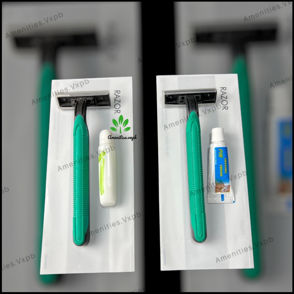 100 dao cạo râu cán cao su đút túi trắng sữa dùng 1 lần cho khách sạn. homestay, villa,....nhận in logo