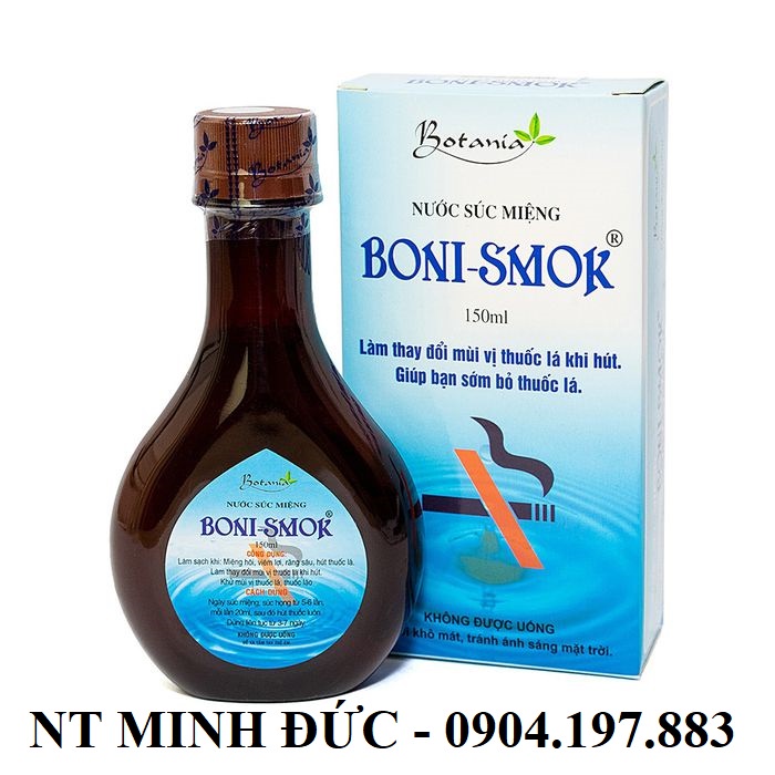 [CHÍNH HÃNG] Nước súc miệng cai thuốc lá Boni-Smok Boni Smoke Boni Smok 150ml/ 250ml
