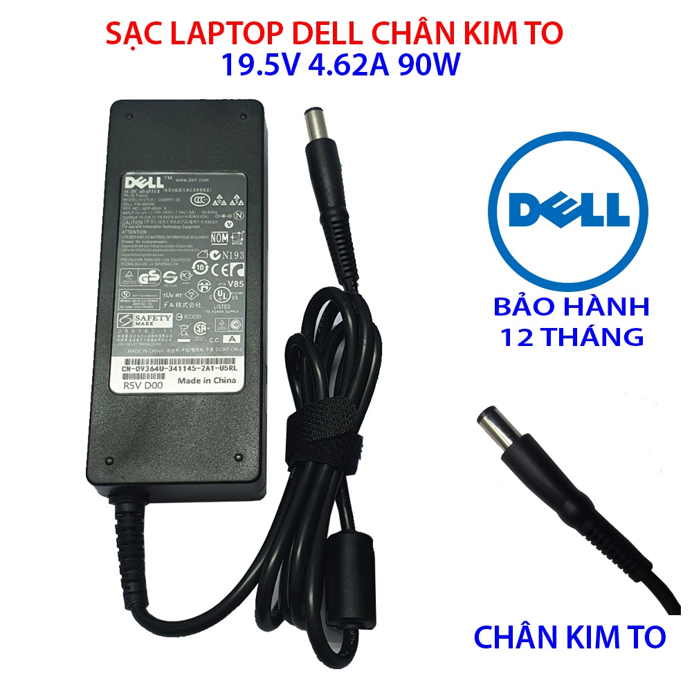 SẠC LAPTOP DELL CHÂN KIM TO, CHÂN KIM NHỎ DÙNG CHO LAPTOP DELL VOSTRO, DELL LATITUDE, DELL INSPIRON