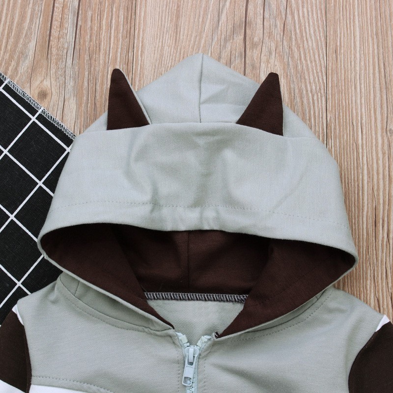Áo khoác có mũ trùm in hình động vật hoạt hình dễ thương cho bé