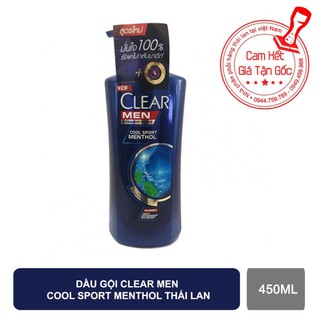 Dầu gội đầu Clear Men Cool Sport Menthol thái lan 450ml - mẫu mới 2019