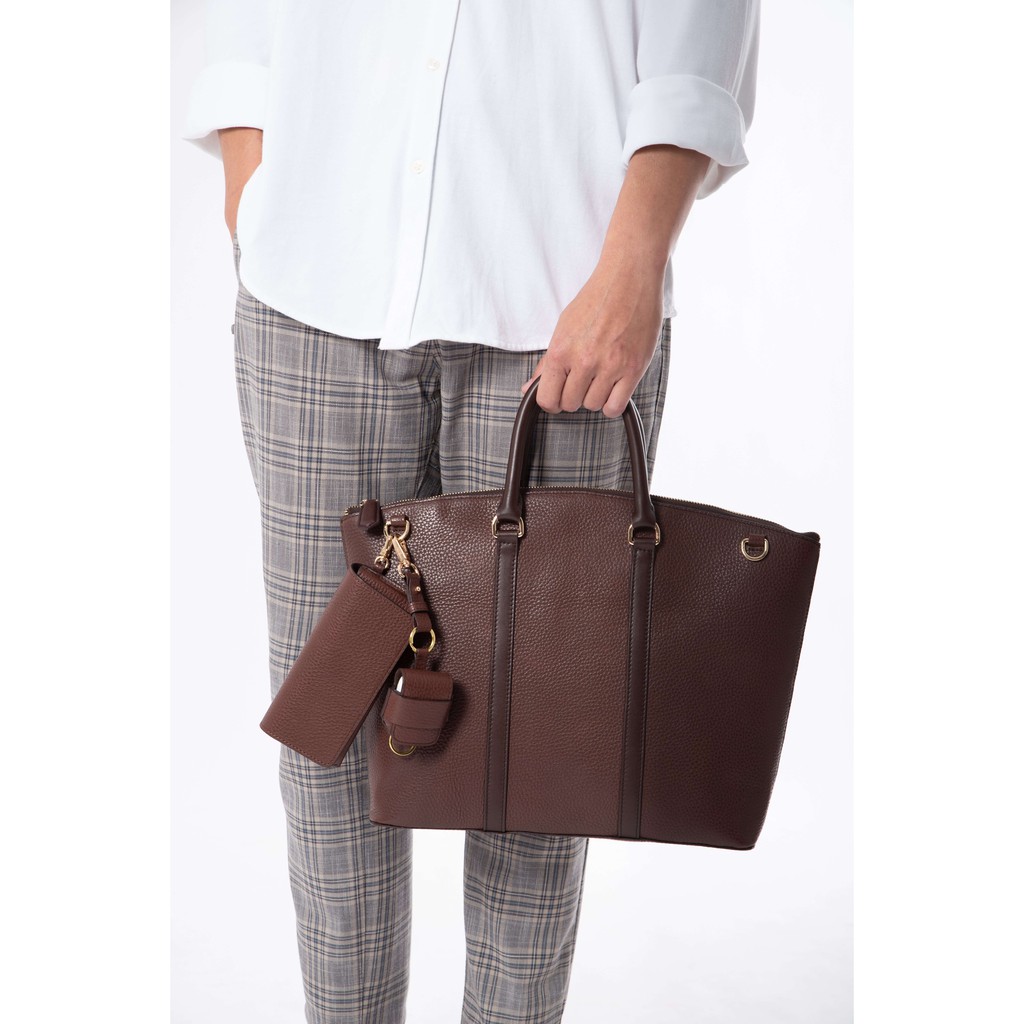 Túi Xách Nam Da Bò Cao Cấp Có Quai Đeo Kèm Bao Đựng Mắt Kính, Tai Nghe Màu Nâu WT Leather 090051201,010251201, 010261201