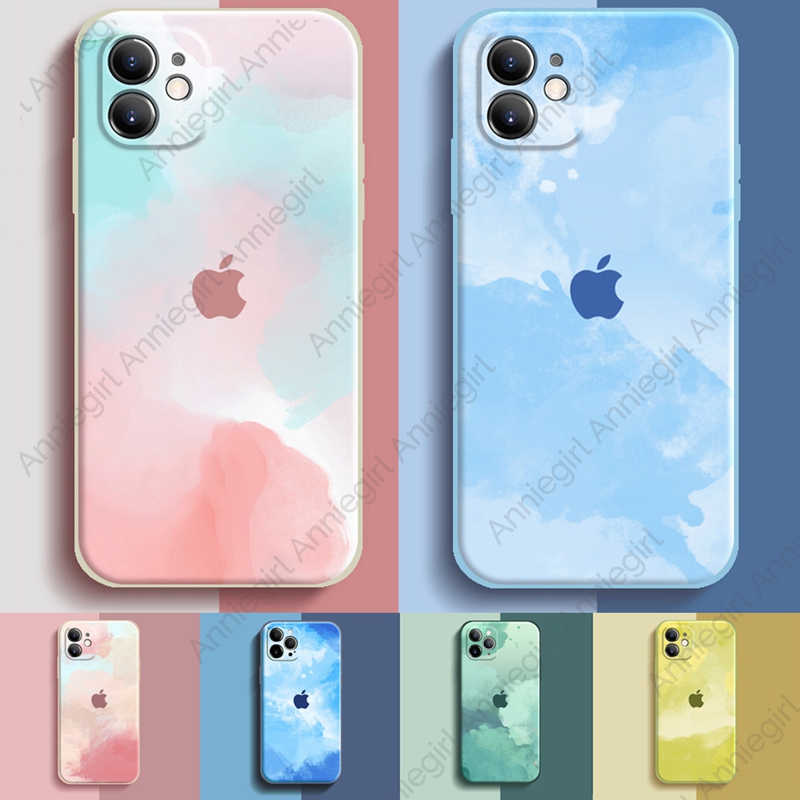 Ốp điện thoại silicon mềm họa tiết màu nước gradient mặt nhám cho IPhone 12 11 Pro Max Xs Max XR 8 7 Plus SE | BigBuy360 - bigbuy360.vn