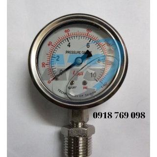 Đồng hồ đo áp suất khí nén, đồng hồ đo áp suất áp lực thủy lực khí nén mặt phi 63 từ 5kg đến 700kg cm2