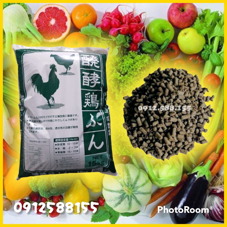 1kg Phân gà hữu cơ Nhật Bản dạng viên, bón được cho tất cả các loại cây trồng, rau, củ, quả