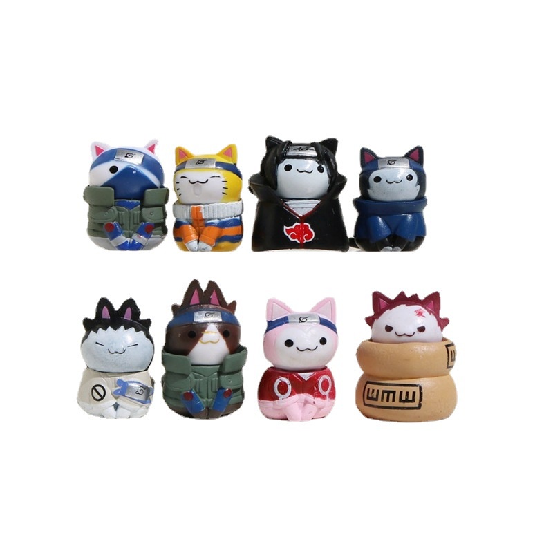 Set 8 Mô Hình Nhân Vật Trong Naruto Trang Trí