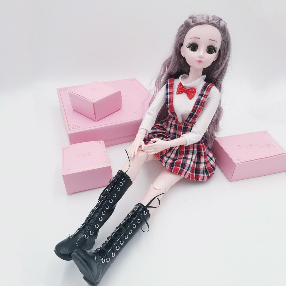Giày Boot Màu Trắng 60cm Dành Cho Búp Bê 1 / 3 bjd 18 inch 1 / 3