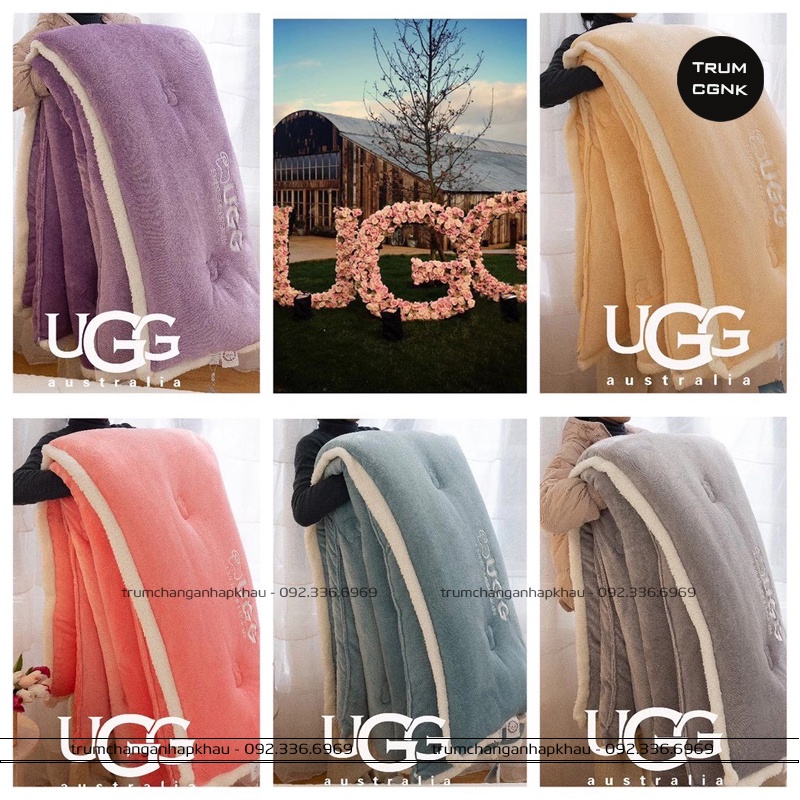 Chăn lông cừu Úc UGG hàng nhập khẩu loại 1 - dầy ấm mềm mịn