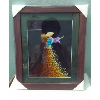 Tranh thêu tay hạt gạo quê ta kích thước 25x35 cm