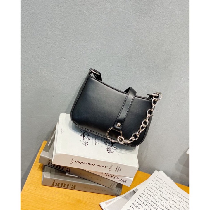 Túi xách nữ đeo vai *FREE SHIP* Túi kẹp nách đeo vai da mềm trơn ME01