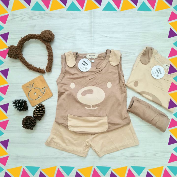 Bộ Ba Lỗ Hai Tai Cún Chất Thun Lạnh Có 2 Màu Cho Bé (BL006)