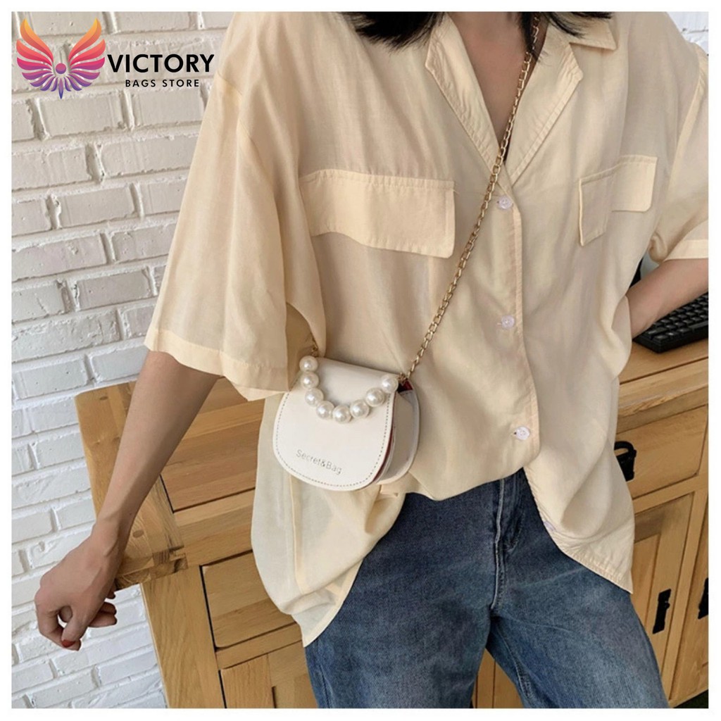 💖Túi đeo chéo mini, túi xách quai hạt châu, TDC - 202, Victory Bag Store💖