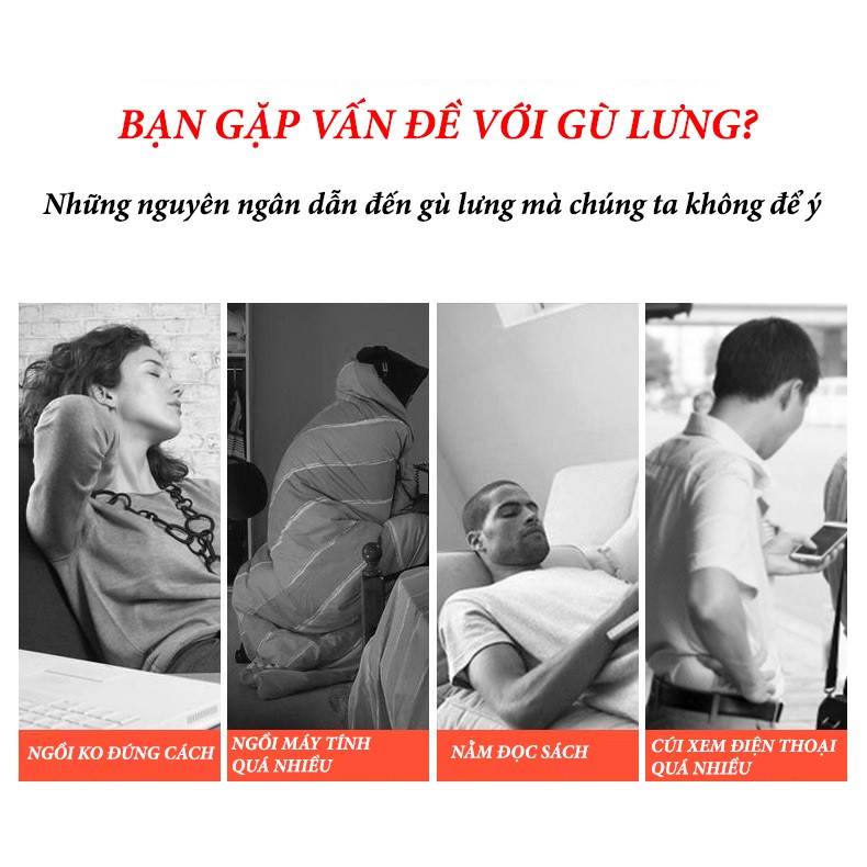 Đai Chống Gù tiêu chuẩn Nhật Bản - Đai chỉnh hình lưng, cột sống, chống đau mỏi vai gáy