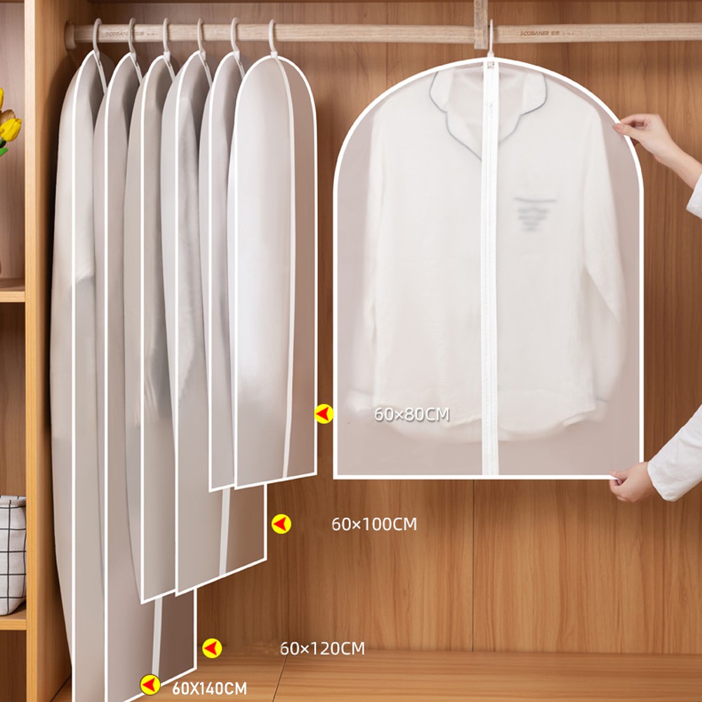 Set 4 TÚI BỌC QUẦN ÁO chống bụi, ẩm mốc, treo tủ tiện lợi QATE0189