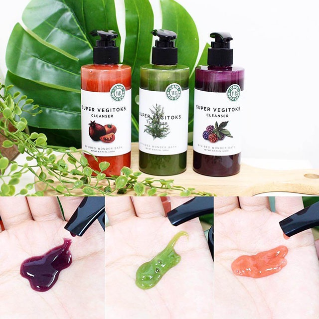 Sữa rửa mặt rau củ thải độc Super Vegitoks Cleanser bivibes Wonder Bath 300ml [HOT] - Màu Cam Đỏ
