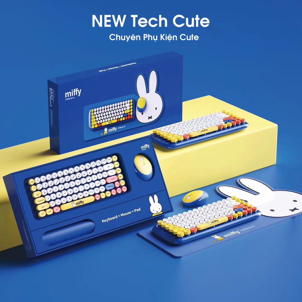 Bàn Phím, Combo bàn phím và chuột không dây Miffy 2.4G chính hãng | Chị em xếp hàng mua bằng được phiên bản Cute