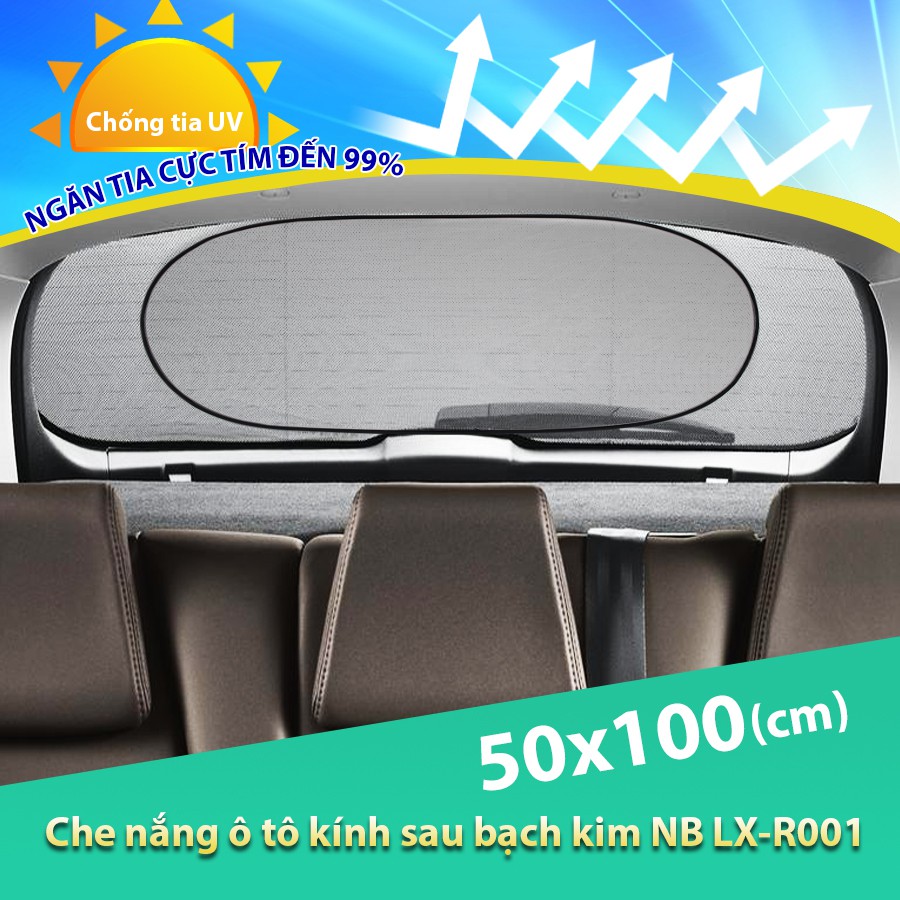 [Mã BMBAU50 giảm 10% đơn 99k] Che Nắng Ô Tô Kính Sau Bạch Kim CIND NB LXR001 (50x100 cm) Nhập Khẩu Chính Hãng