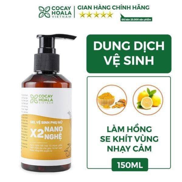 [CHÍNH HÃNG] Dung dịch vệ sinh phụ nữ X2 nano nghệ làm hồng và se khít vùng kín hiệu quả dung tích 150ml dùng 3 tháng